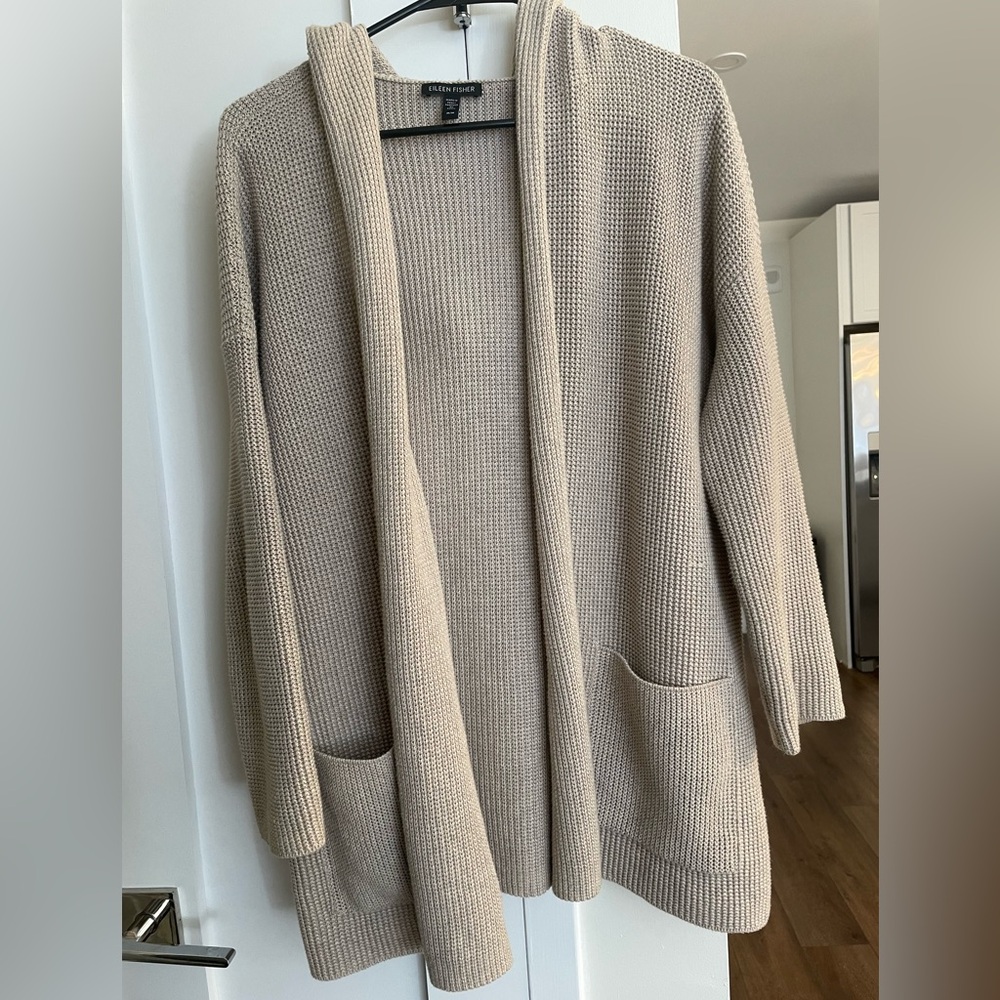 Beige Eileen Fisher Cardigan